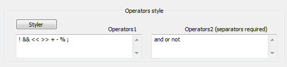 Operators dialog