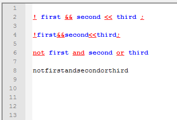 Operators example 1